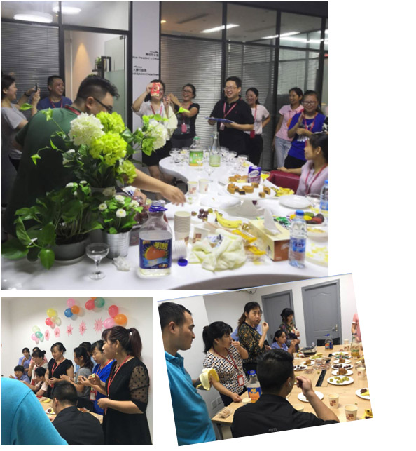 （前方車間茶話會(huì)也開展的如火如荼，大家放松心情，暢所欲言，品味中秋美食）